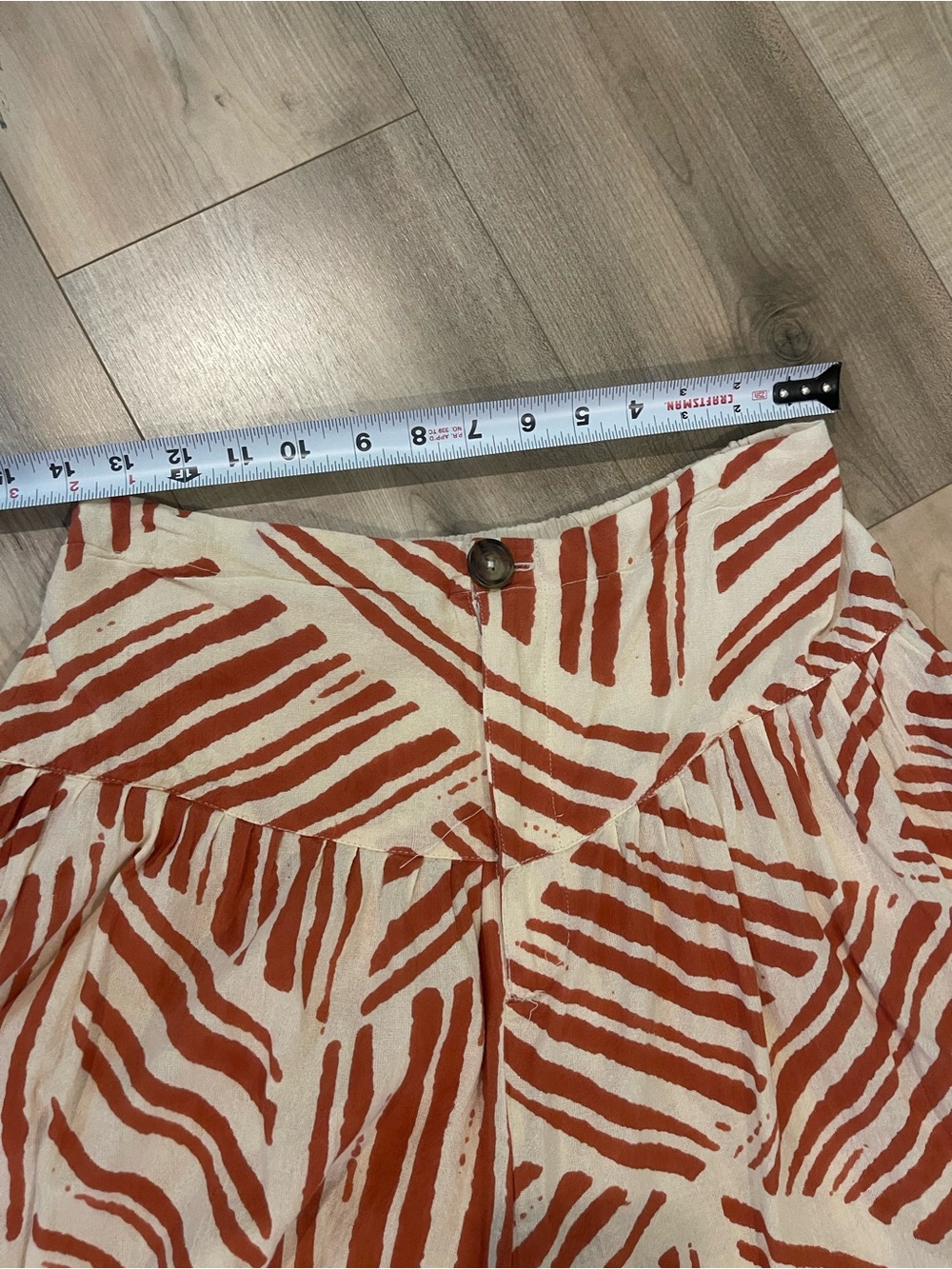Free People Matchmaker Balloon Cream & Rust Patterned Pants S - Picture 4 of 6